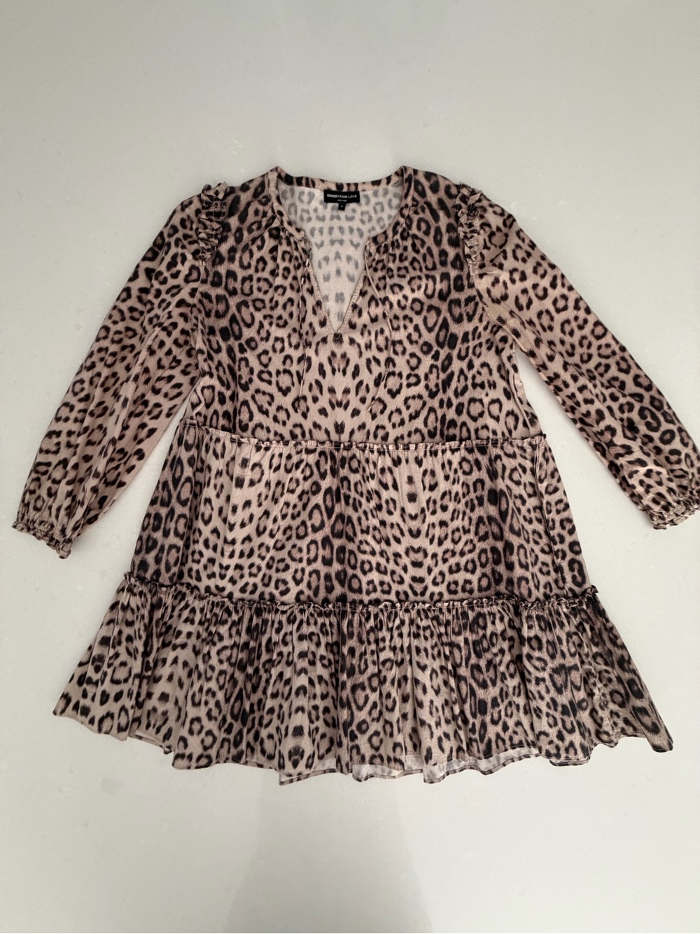 Generation Love Leopard Print Tiered Dress